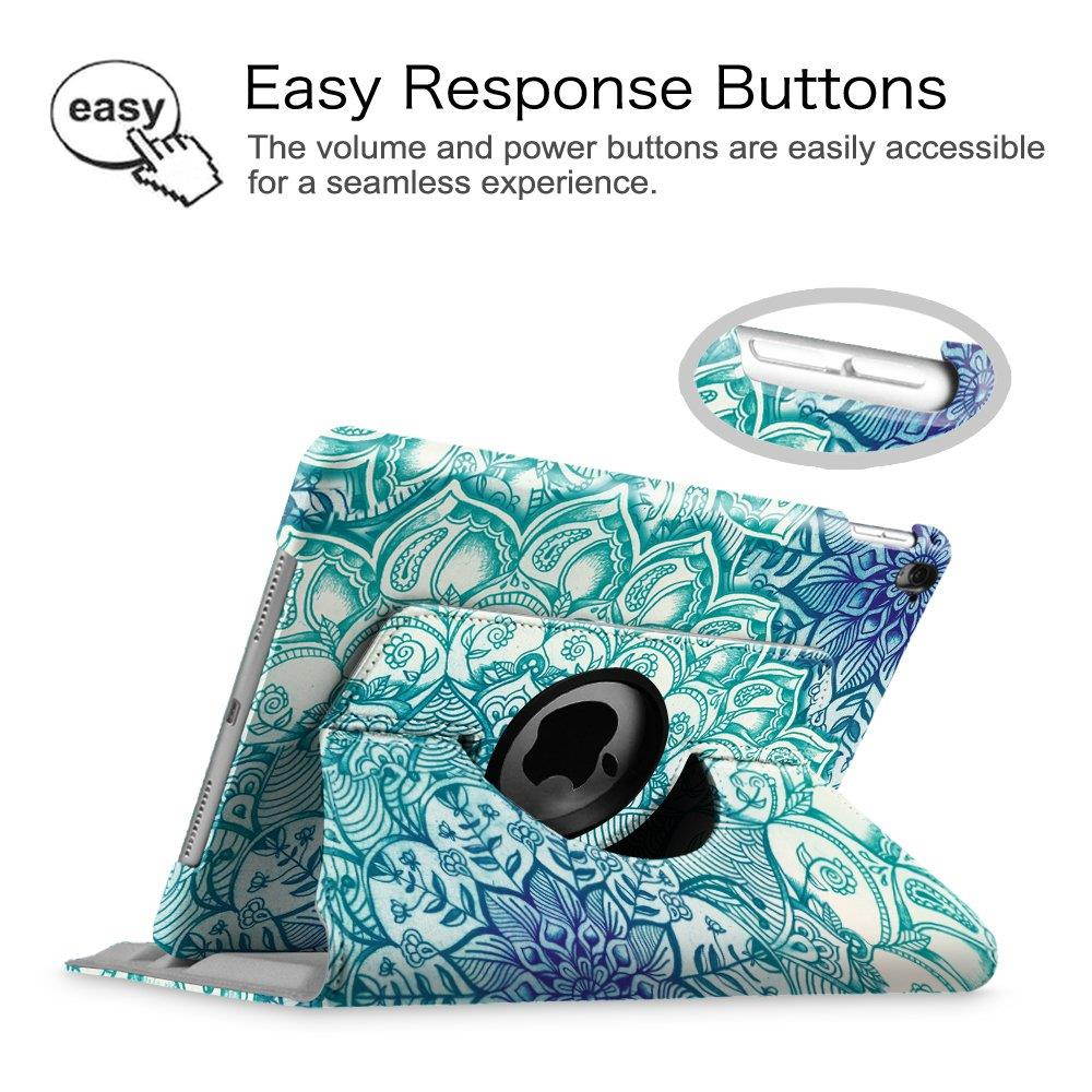 Fintie iPad Pro 9.7 Case - 360 Degree Rotating Stand Case with Smart Protective Cover Auto Sleep/Wake Feature for Apple iPad Pro 9.7 Inch (2016 Version), Emerald Illusions