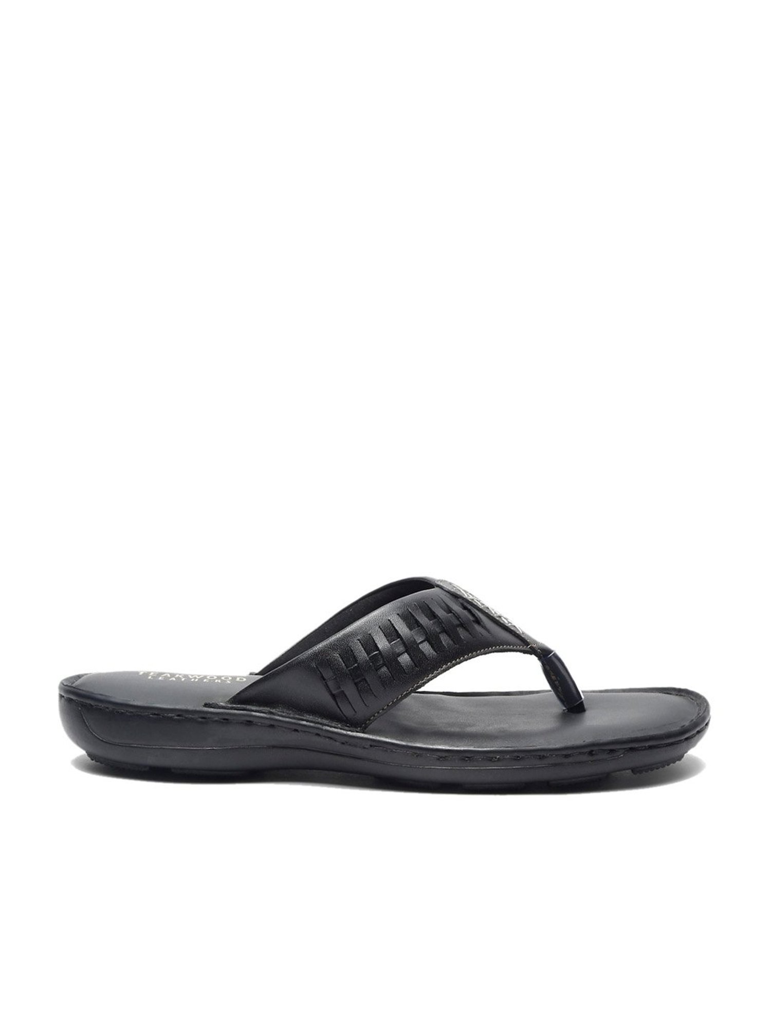 Teakwood Leathers Men's Black Thong Sandals