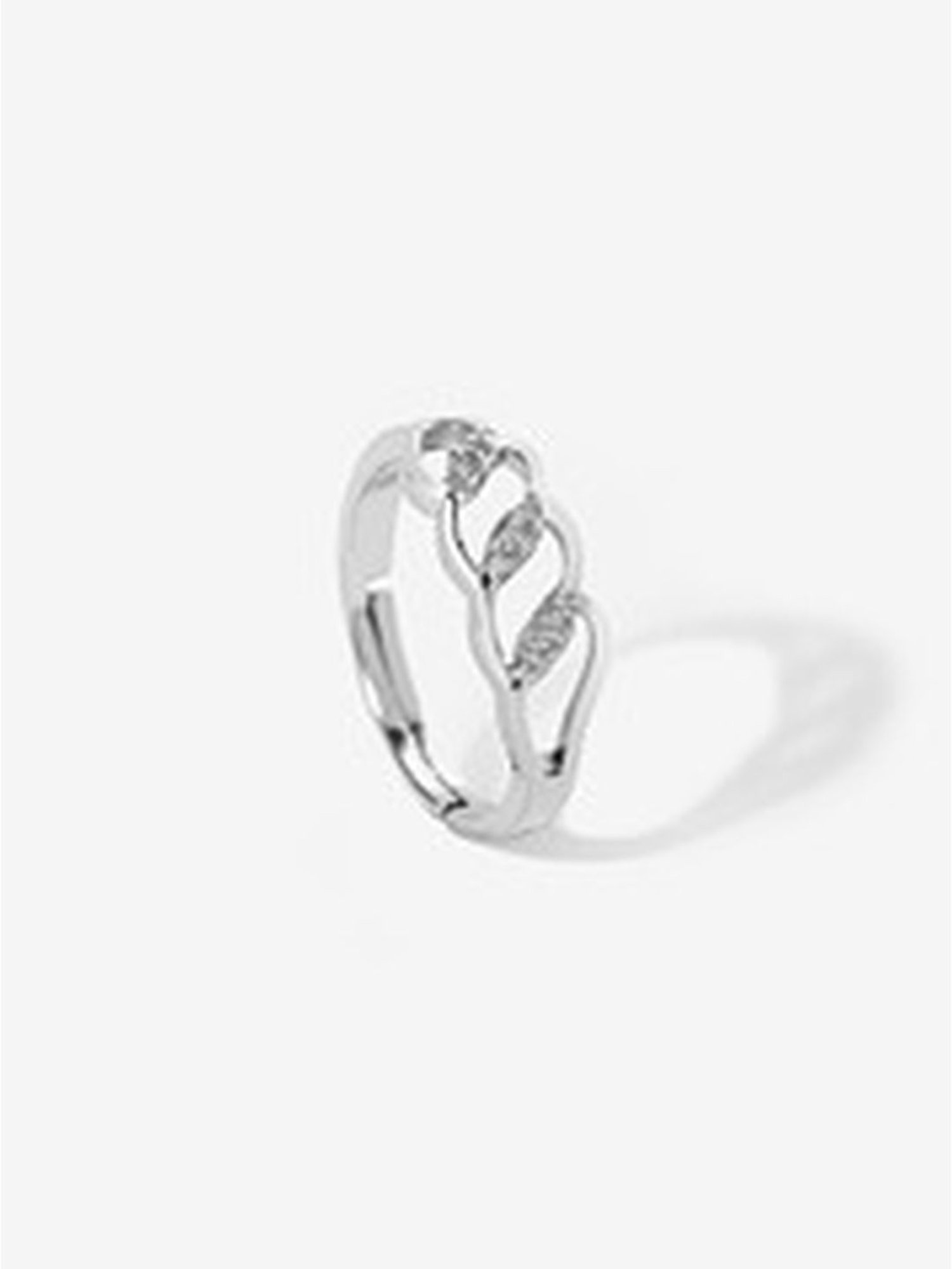 March by FableStreet 92.5 Sterling Silver Studded Weave Ring for Women