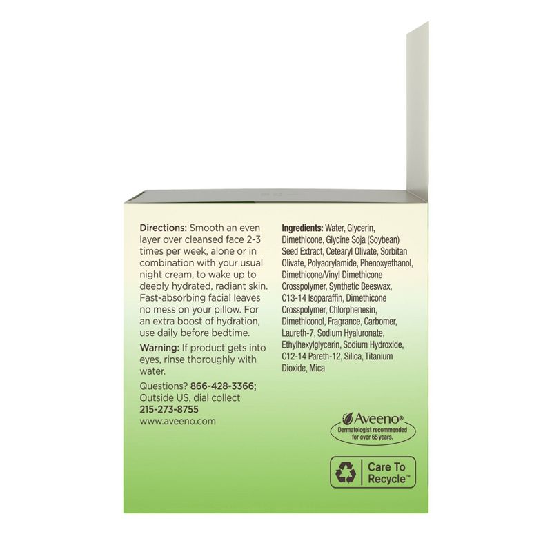 Aveeno Active Naturals Positively Radiant Overnight Hydrating Facial Moisturizer - 1.7oz