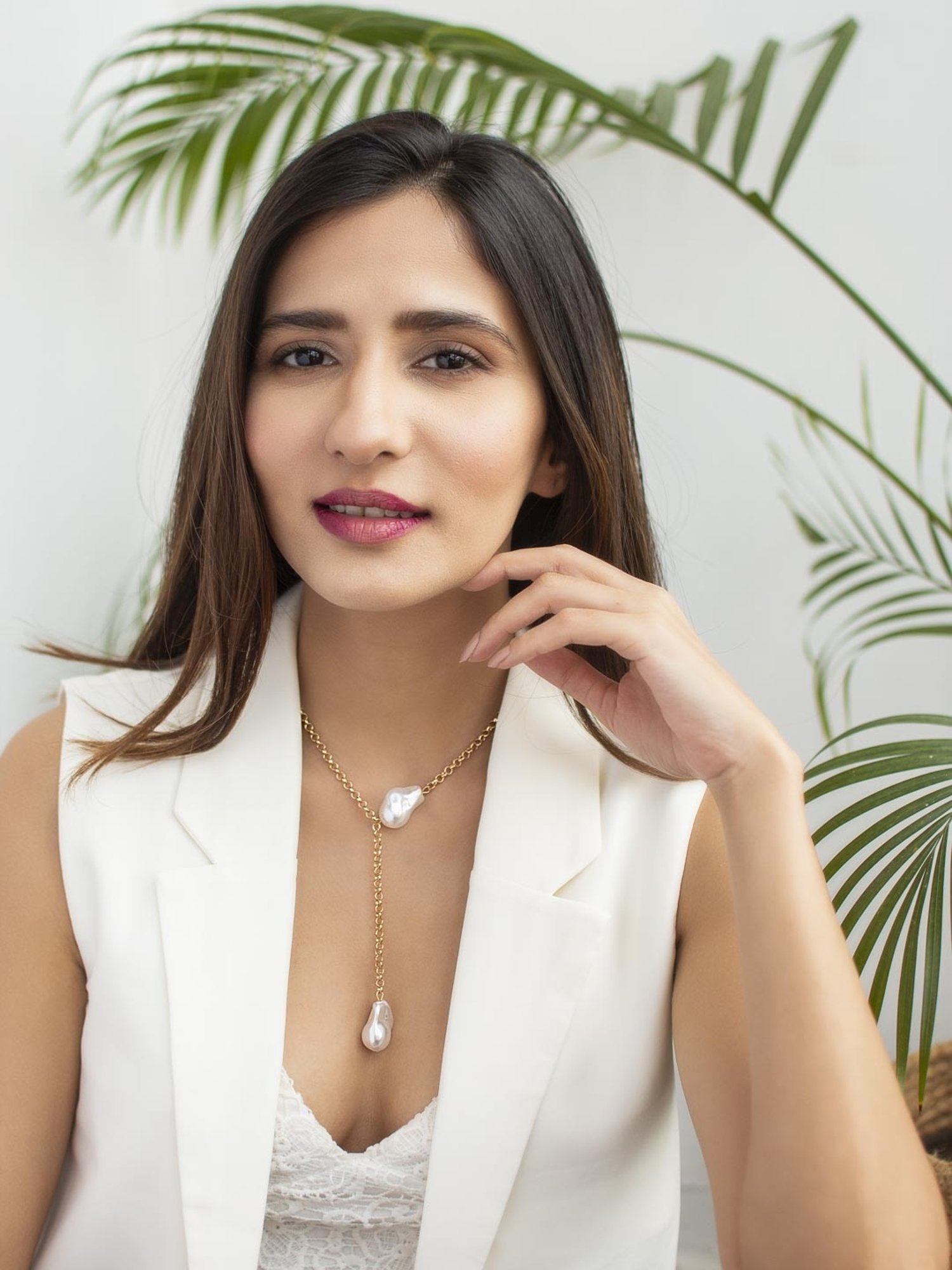 ToniQ Baroque Pearl Gold-Plated Charm Necklace for Women