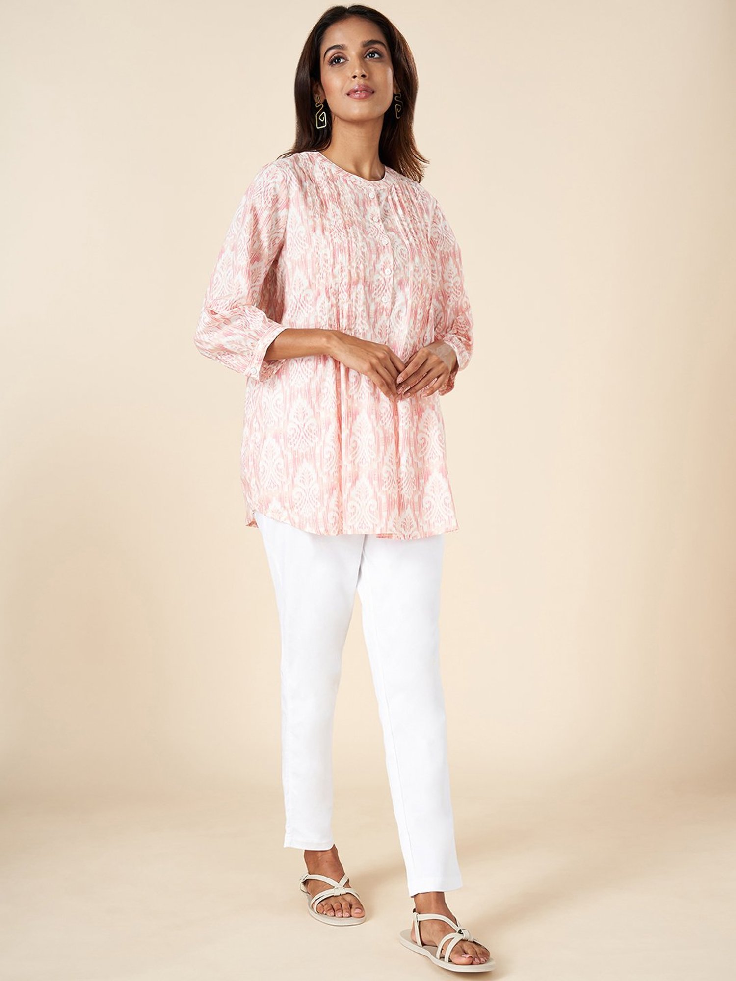 Akkriti by Pantaloons Blush Pink Cotton Printed Tunic