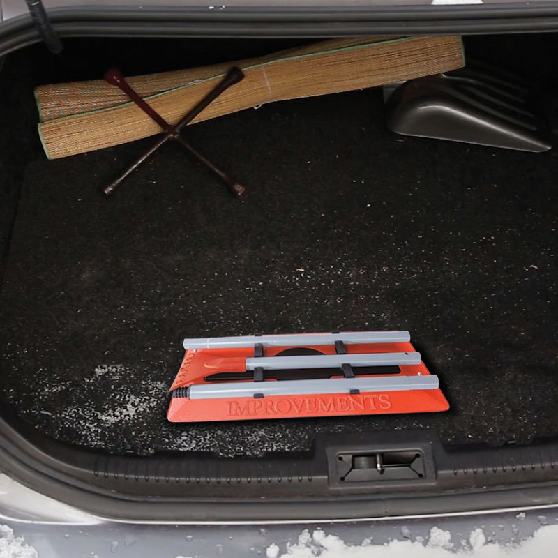 Improvements IMPBLZD-ECM-RED Snow Broom Snow Removal Tool | 18-Inch Head | 52-Inch Handle (Red)