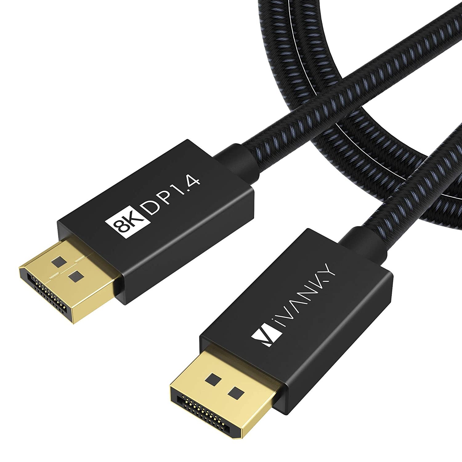 DisplayPort Cable 1.4 iVANKY 8K DP Cable 10ft [8K@60Hz 4K@144Hz 1080P@240Hz] Support HBR3 32.4Gbps HDCP 2.2 HDR Compatible for Gaming Monitor TV PC Laptop and More