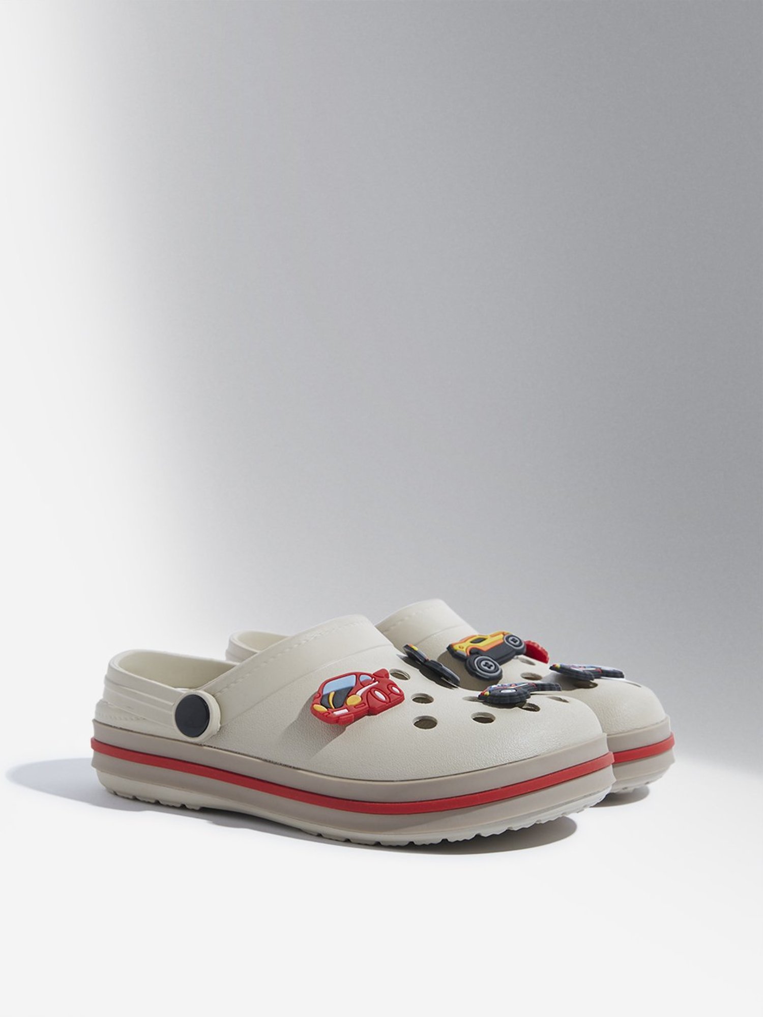 Yellow by Westside Dark Beige Car Applique-Detailed Clogs