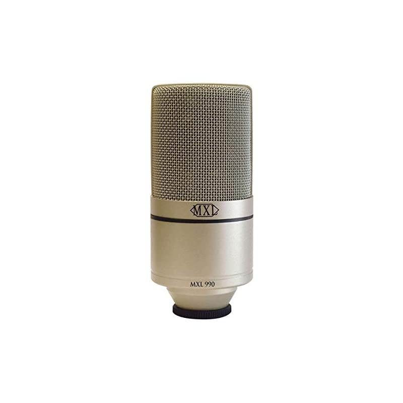 MXL 990 Cardioid Condenser Microphone for Podcasts Recording Vocals and Acoustic Guitars Champagne Bundle with  Boom Arm Plus Pop Filter and 10FT Balanced XLR Cable