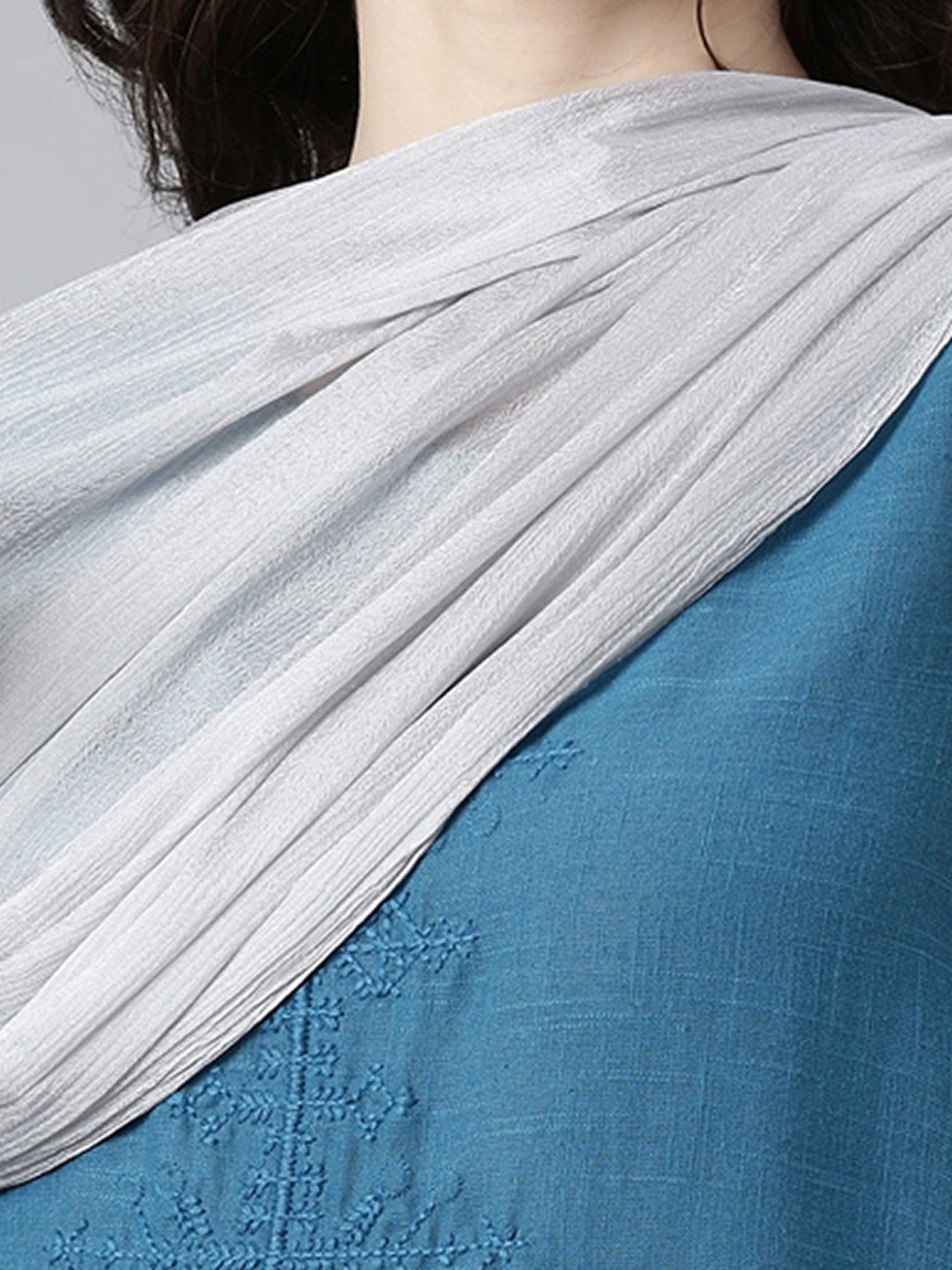 TWIN BIRDS Silver & Pink Dupatta - Pack of 2