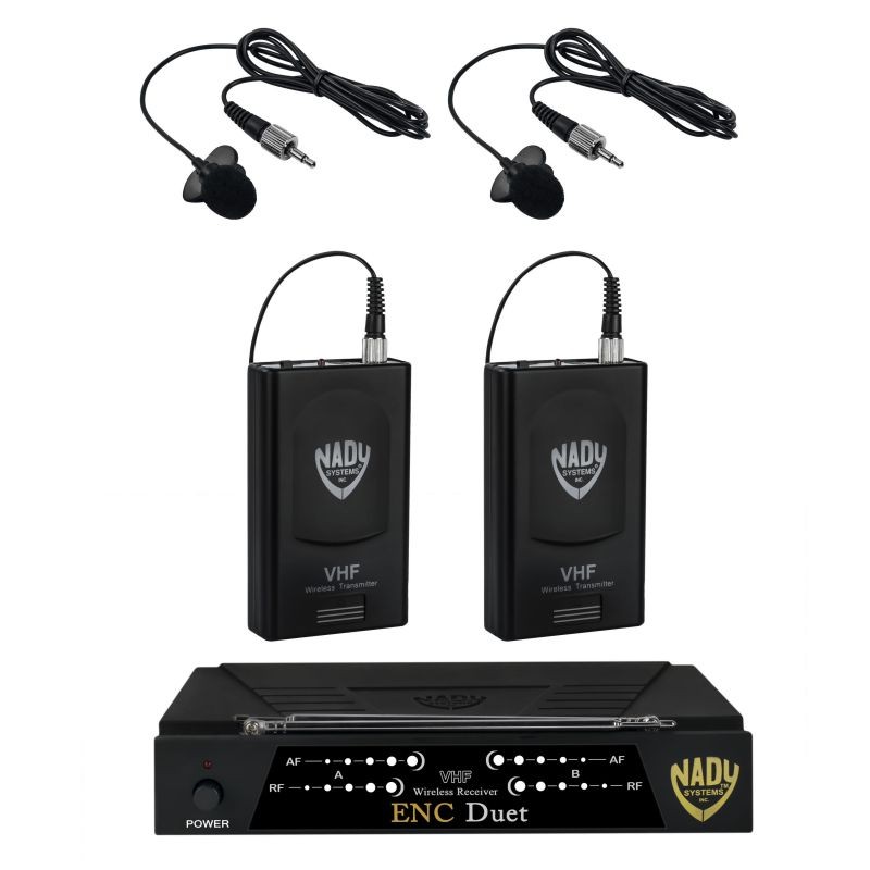 Nady ENC DUET Wireless Dual Channel Lapel / Lavalier Microphone System with 2 Lapel Bodypack Transmitters