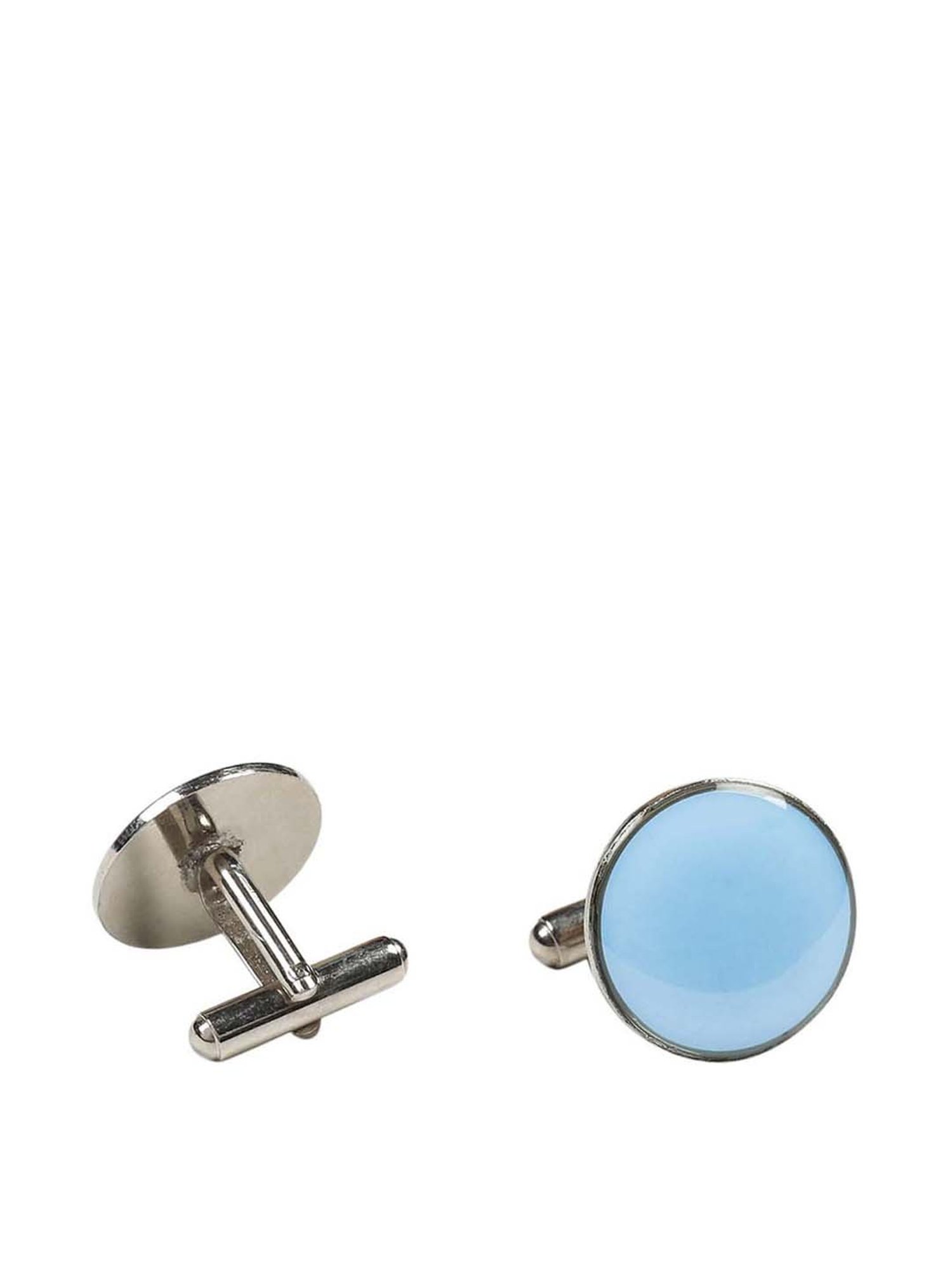 Tossido Blue Woven Necktie With Pocket Square and Cufflinks