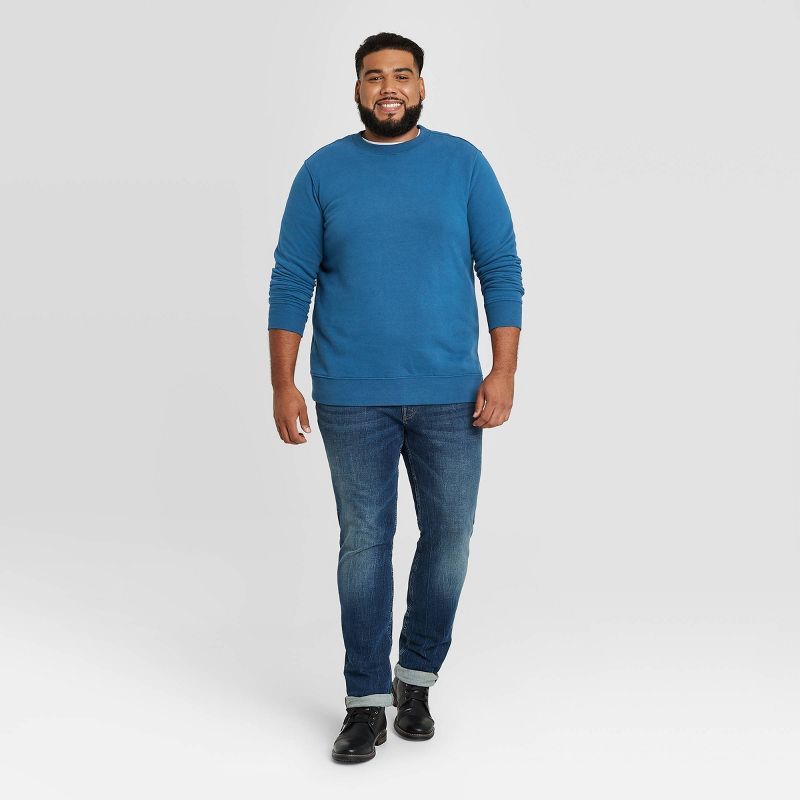 Men's Big & Tall Regular Fit Fleece Crew Sweatshirt - Goodfellow & Co™ Dark Blue 4XB