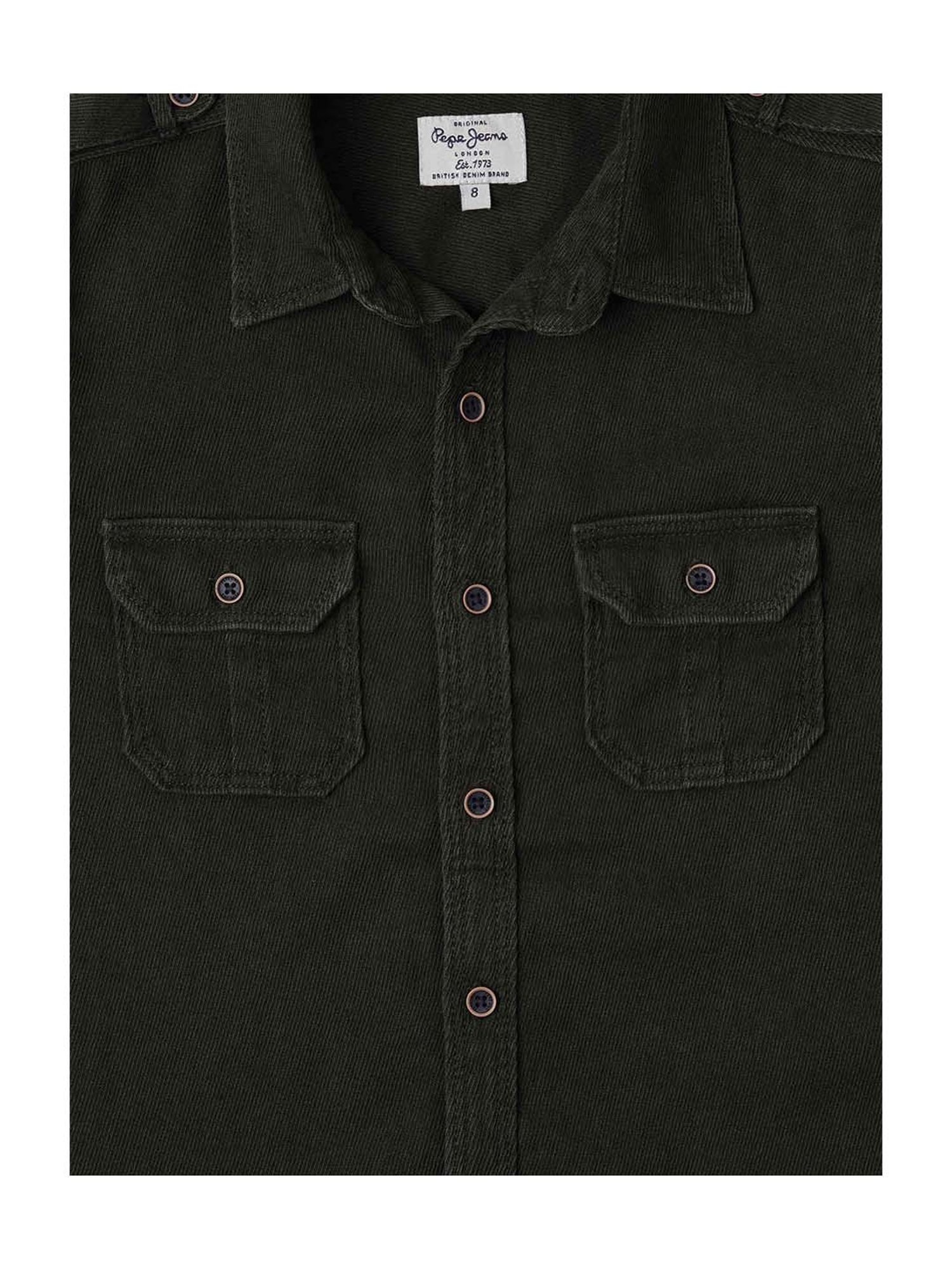 Pepe Jeans Kids Green Cotton Regular Fit Full Sleeves Shirt