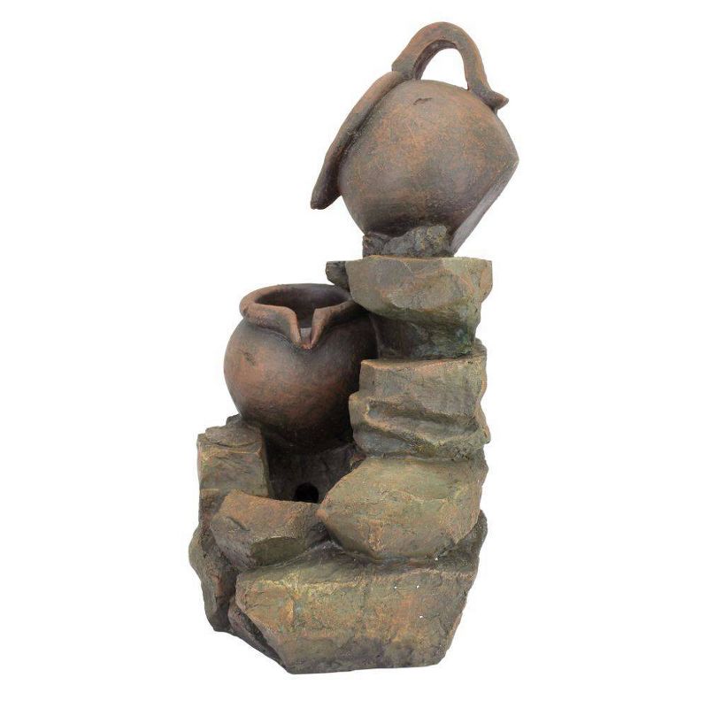 LaTaverna Cascading Urns Illuminated Garden Fountain - Acorn Hollow