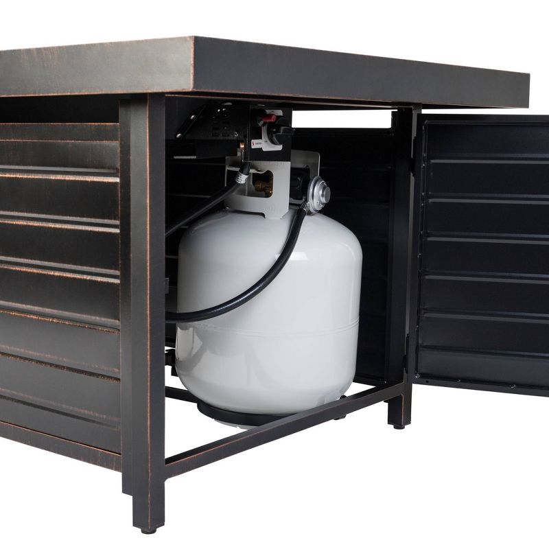 Sawyer Brushed Bronze Rectangle Aluminum LPG Fire Pit - Fire Sense