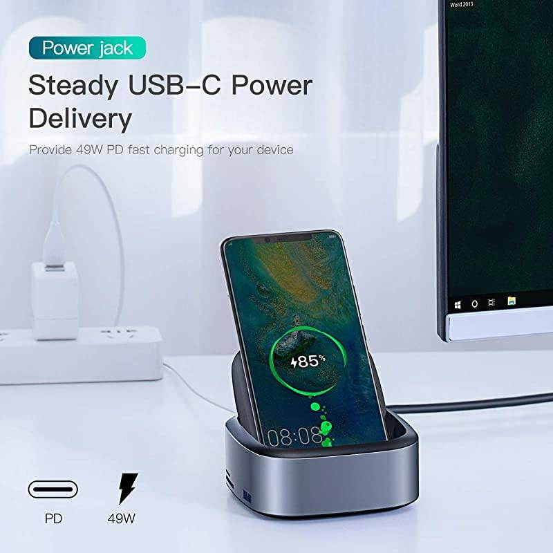 8-in-1 Dock for Samsung Dex Station,  for Samsung Docking Station, USB C to 4K HDMI Adapter DeX Station, Desktop Experience for Samsung Galaxy S20/S10/S9/S8,Note 10/9,