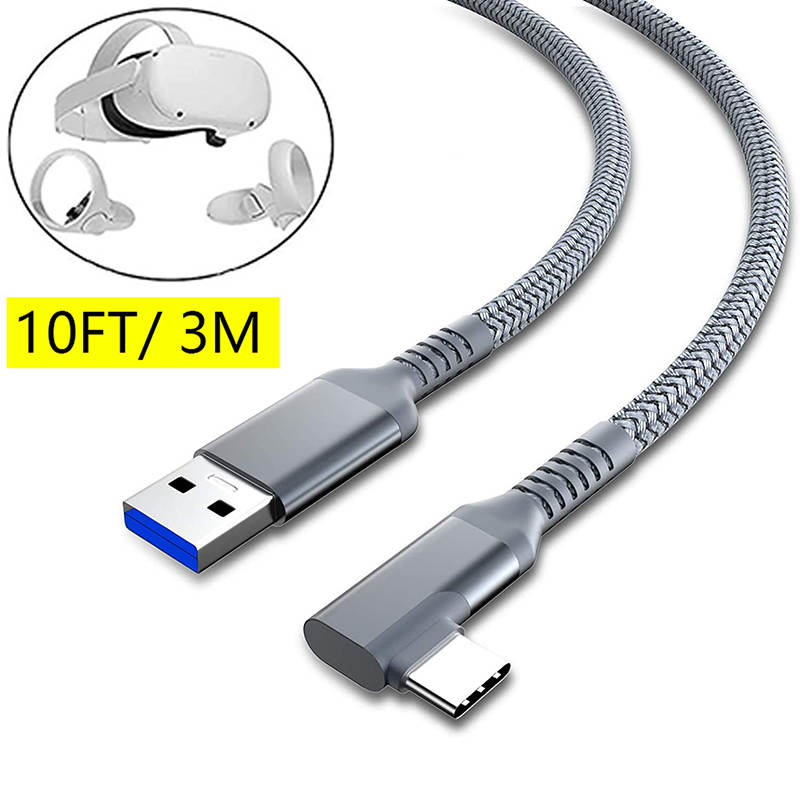 Compatible for Oculus Quest 2 Link Cable 10FT, VR Link Cable for Oculus Quest 2 / Quest 1, USB 3.0 Type A to C High Speed Data Transfer Charging Cord for Oculus VR Headset and Gaming PC (10feet, 3M)