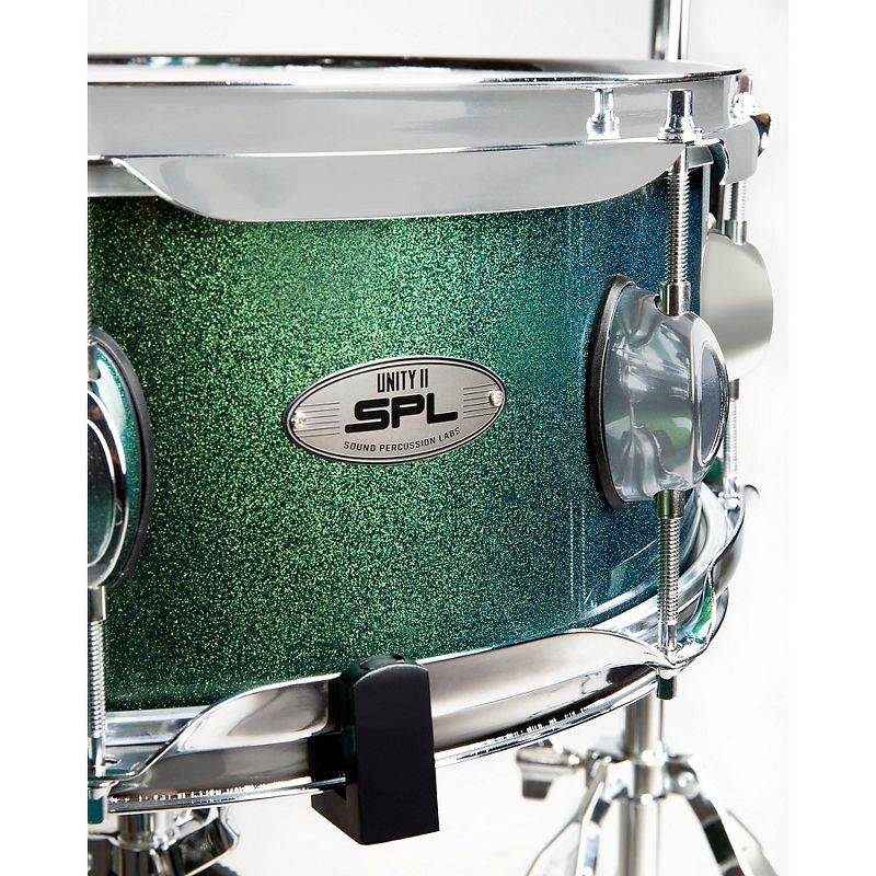 Sound Percussion Labs UNITY II 5-Piece Complete Drum Set With Hardware, Cymbals and Throne Pine Green Glitter