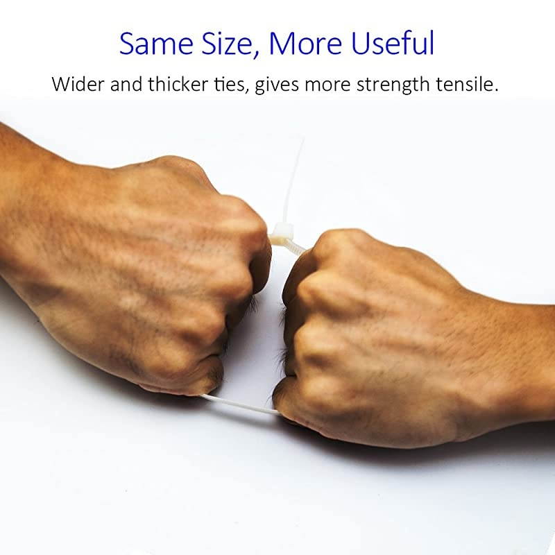 Zip Ties Heavy Duty 12 Inch Ultra Strong Plastic Wire Ties with 120 Pounds Tensile Strength 100 Pieces Nylon Tie Wraps with 03 Inch Width in Black White Indoor and Outdoor UV Resistant