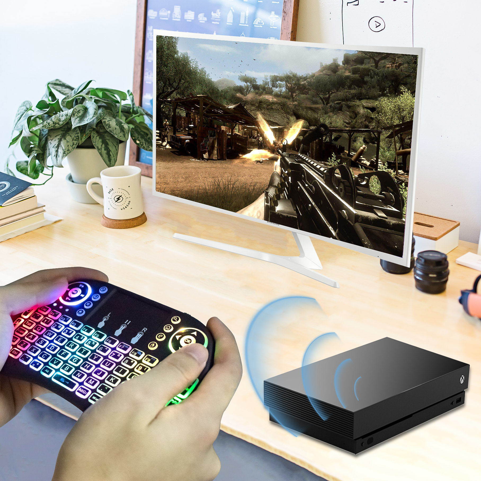 Mini i8 2.4G Air Mouse Wireless Keyboard with Touchpad Black