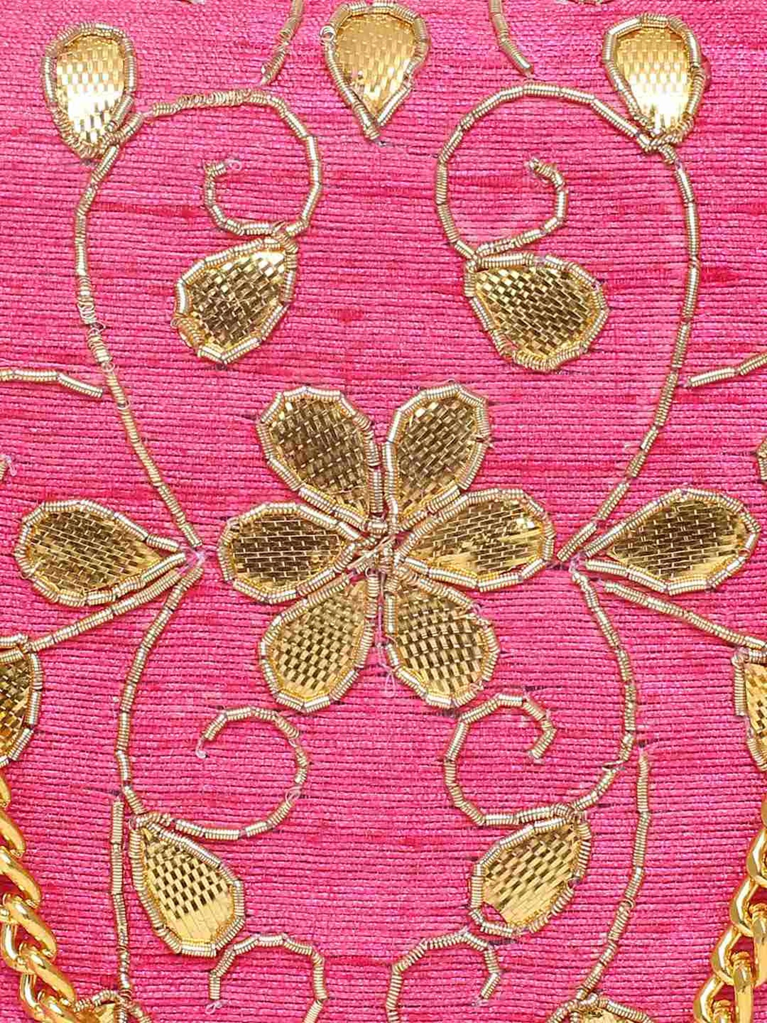 Tarini Nirula Pink Silk Minaudiere Clutch