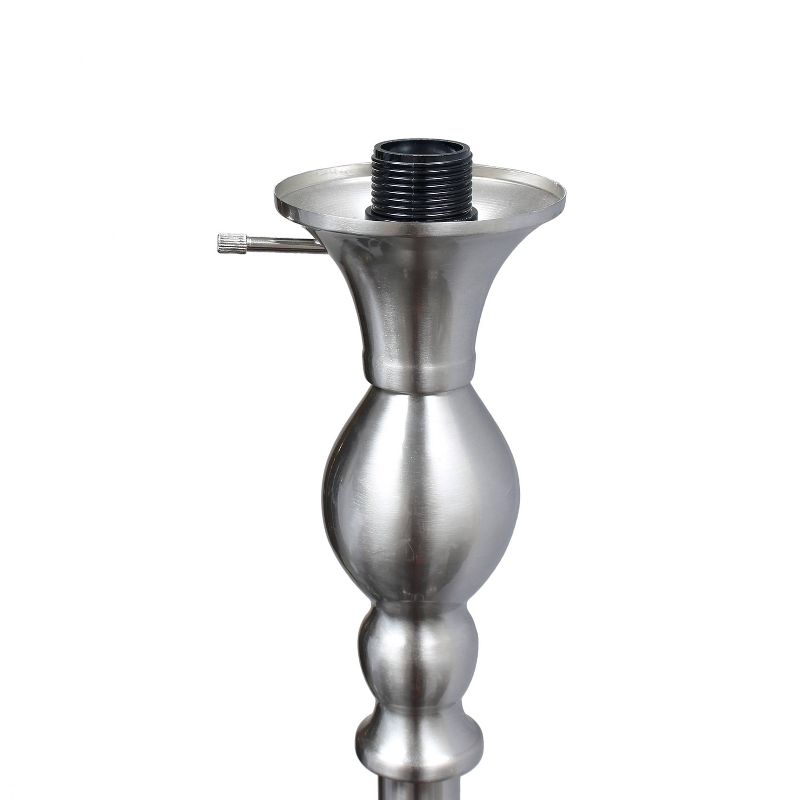 1 Light Torchiere Floor Lamp with Marbleized Glass Shade Brushed Nickel - Elegant Designs