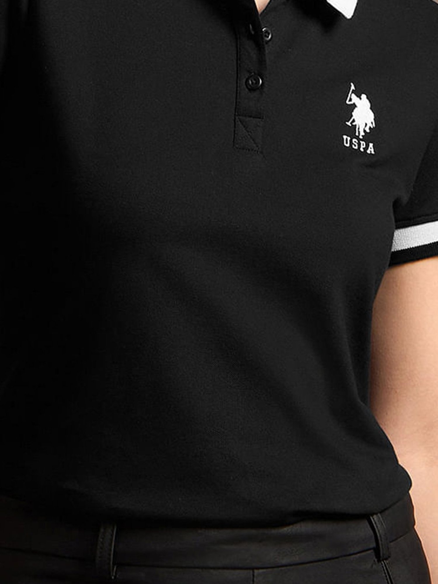 U.S. Polo Assn. Black Logo Print Polo T-Shirt
