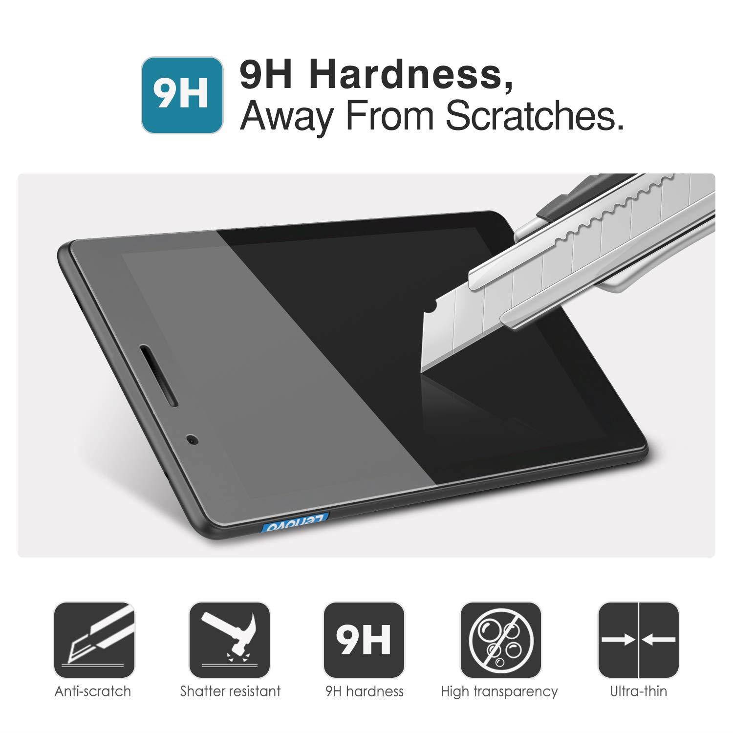 MoKo Screen Protector Compatible with Lenovo Tab E7, [Scratch Terminator] Bubble-Free 9H Hardness HD Clear Tempered Glass Film for Lenovo Tab E7 7.0" TB-7104F 2019 Tablet - Clear