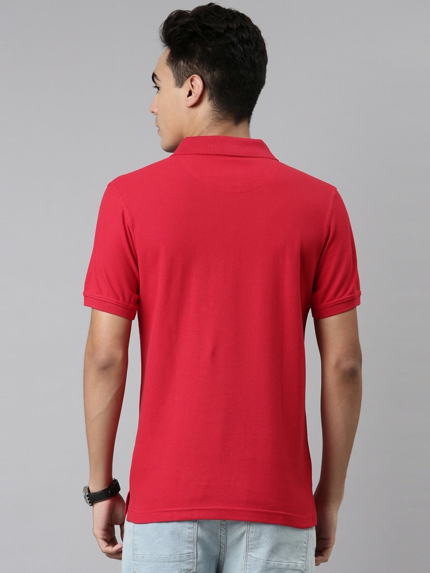Dixcy Scott Maximus Red Cotton Regular Fit Polo T-Shirt