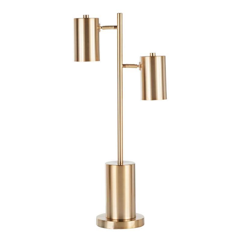 Cannes Contemporary/Glam Table Lamp with Metal Shade White (Includes LED Light Bulb) - LumiSource