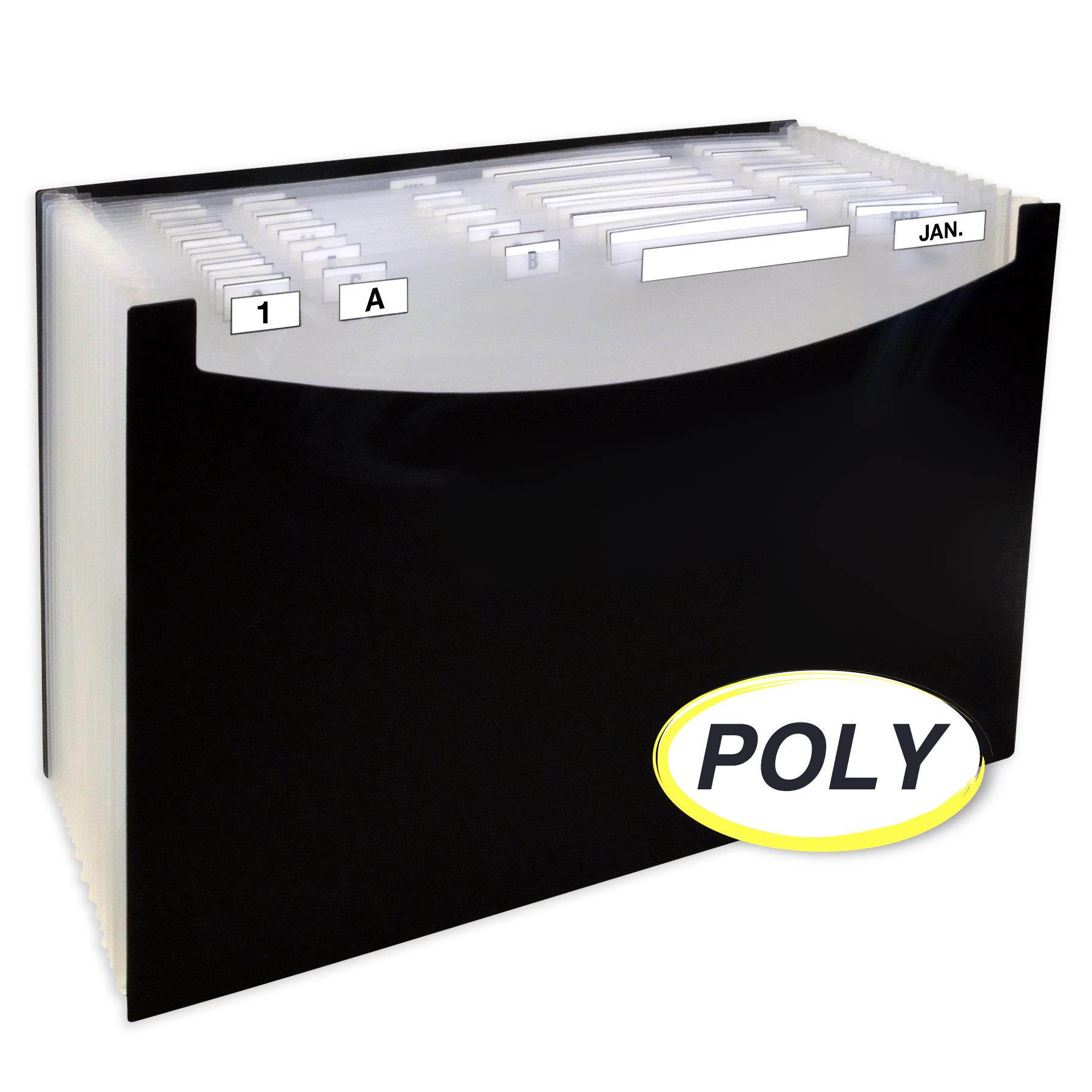 C-Line 21-Pocket Stand-Up Design Expanding File 12" Exp Legal 15 x 9 1/4 Black