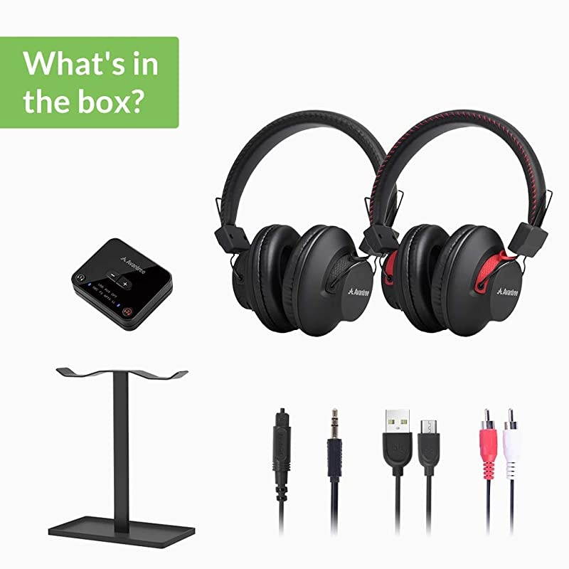 HT41899 Dual Bluetooth 50 Wireless Headphones for TV Watching with Transmitter Digital Optical AUX RCA PC USB 40 Hrs Playtime Wireless Hearing Headset Plug n Play No Audio Delay