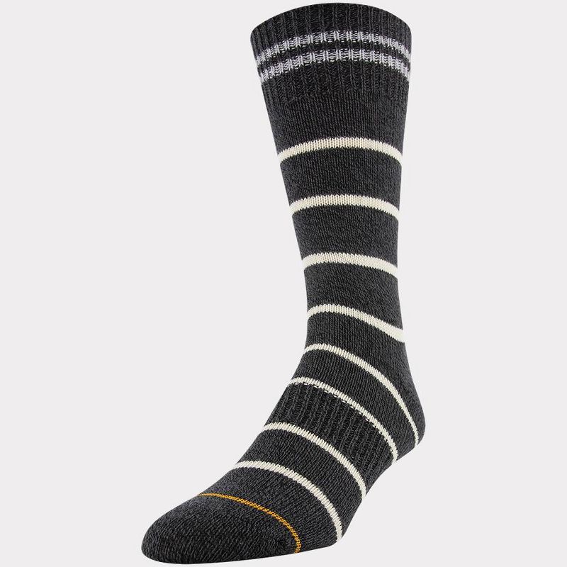 Signature Gold by GOLDTOE Men's Native Nomad Crew Caribou Stripe Socks 2pk - Gray/Black 6-12.5