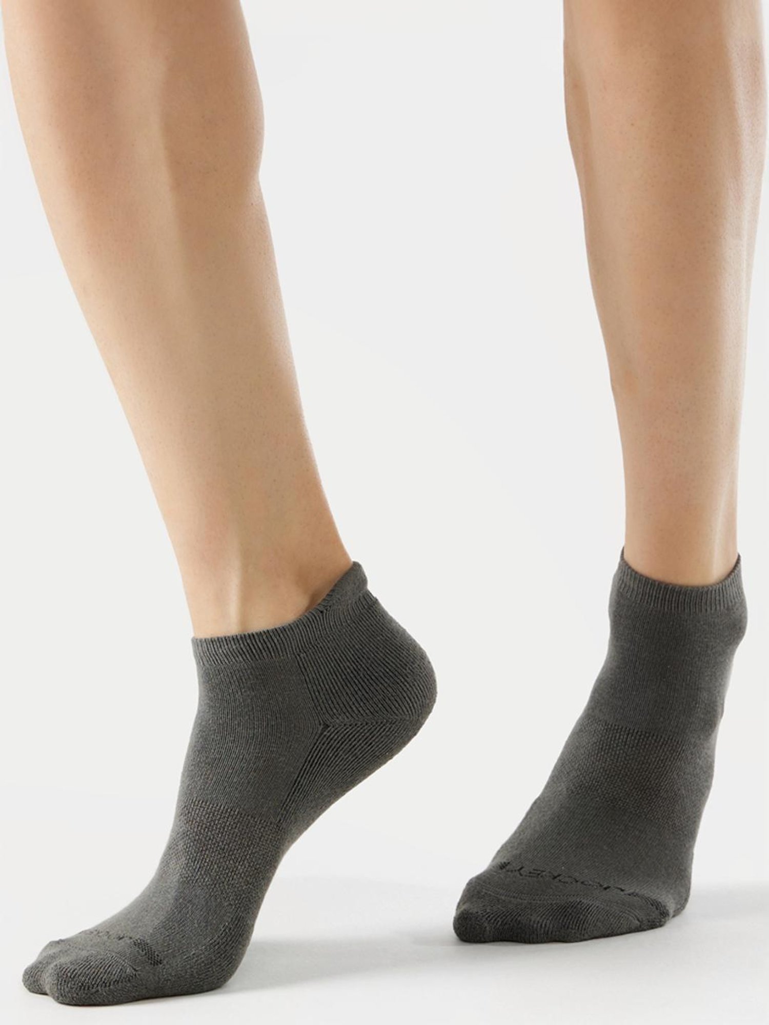 Jockey 7605 Grey Compact Stretch Cotton Crew Length Socks with Stay Fresh Treatment - Pack of 2