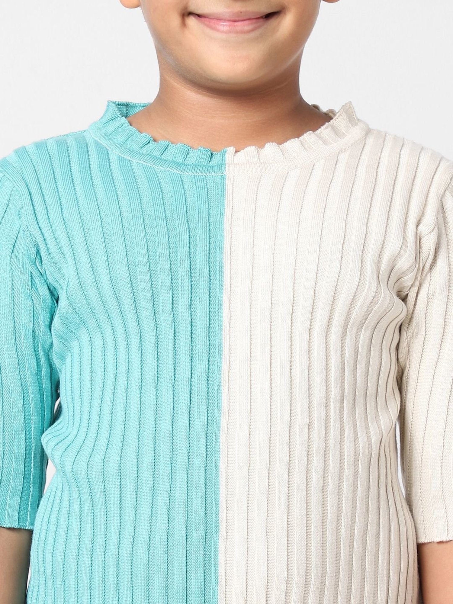 KIDS ONLY Kids White & Blue Color Block Top