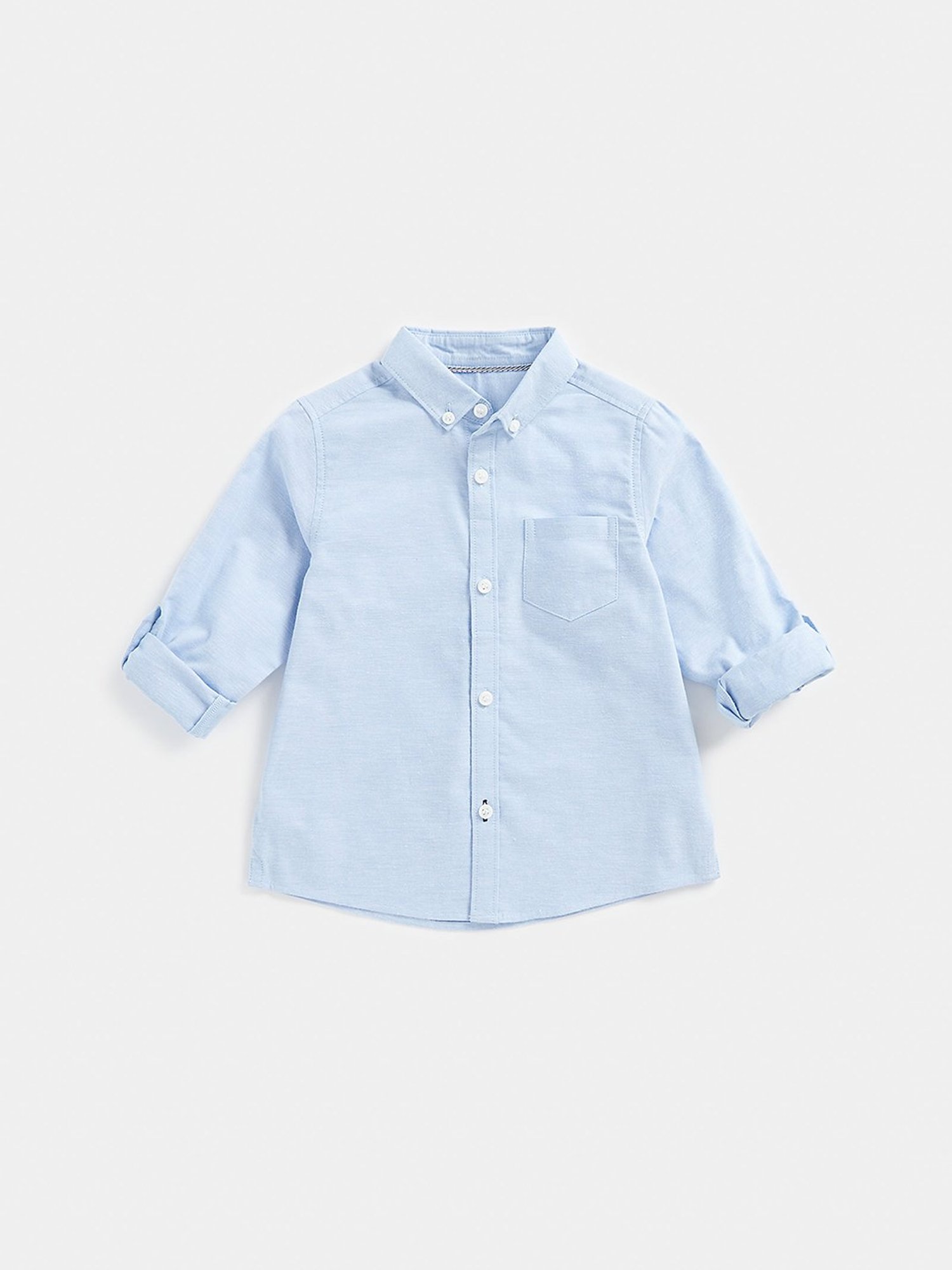 Mothercare Kids Sky Blue Solid Full Sleeves Shirt