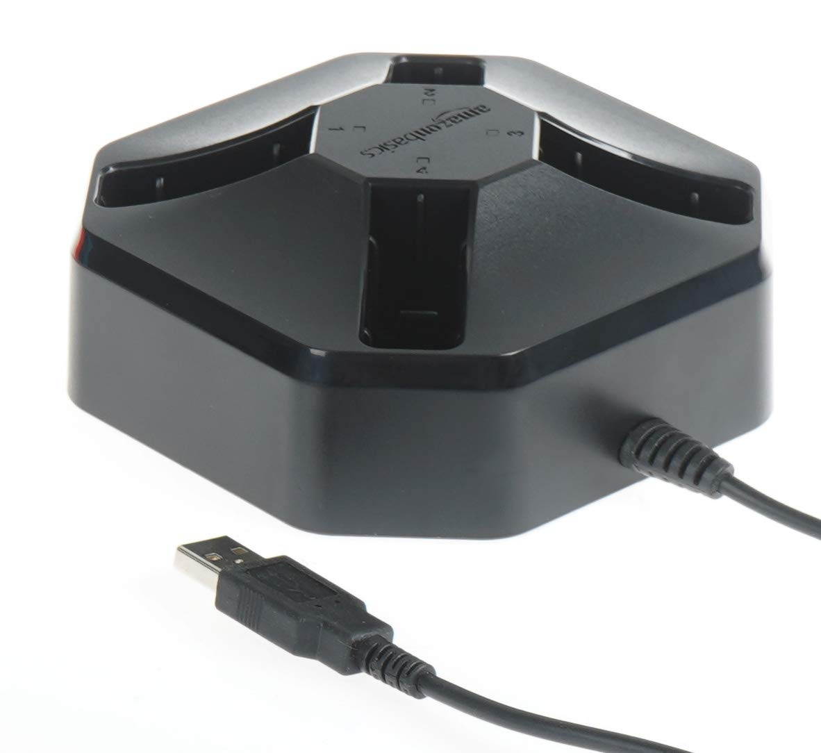 AmazonBasics Charging Station Dock for 4 Nintendo Switch Joy-con Controllers - 2.6 Foot Cable, Black