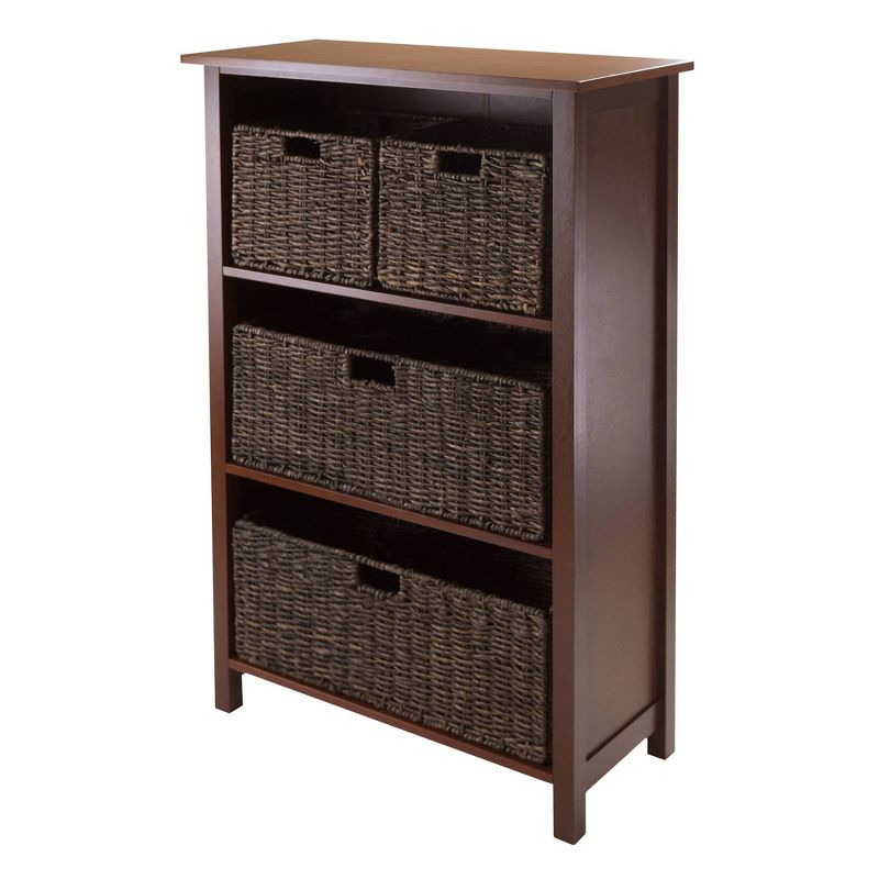 5pc Granville Set Storage Shelf with Baskets Wood/Walnut/Chocolate/Espresso - Winsome