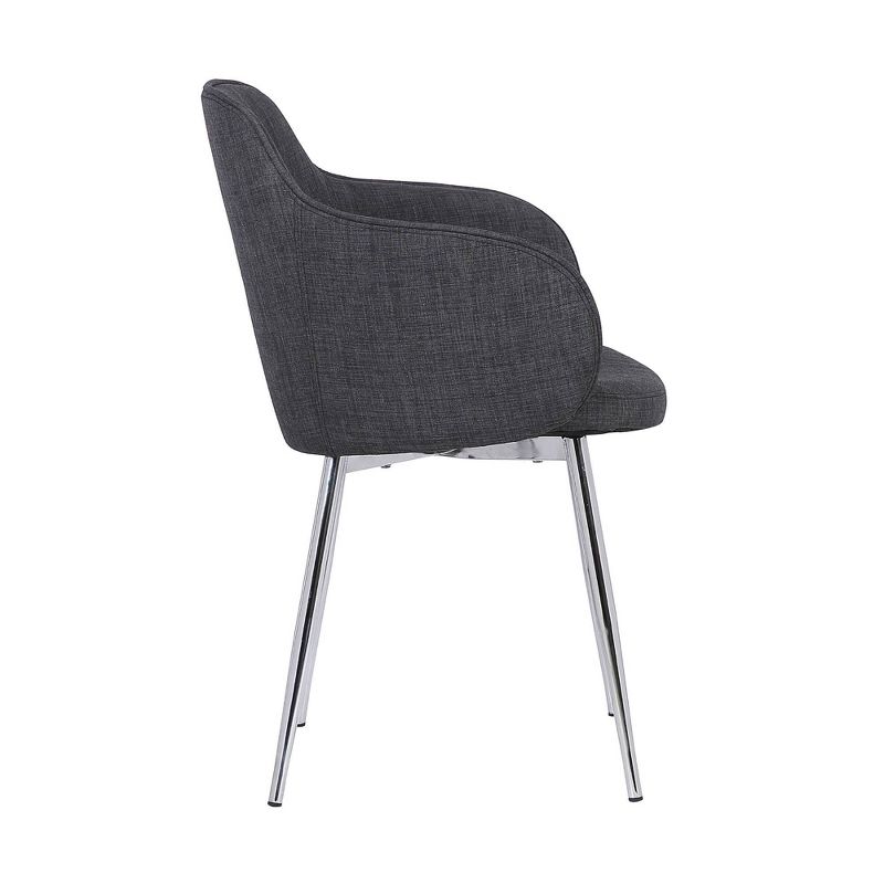 Tammy Contemporary Dining Chair Chrome/Charcoal - Armen Living
