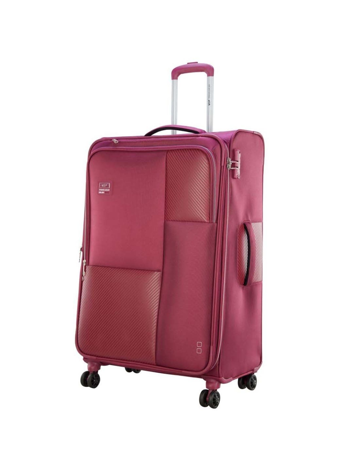 VIP Cardinal Str Exp Burgundy Striped Soft Large Trolley Bag - 51.5 cm