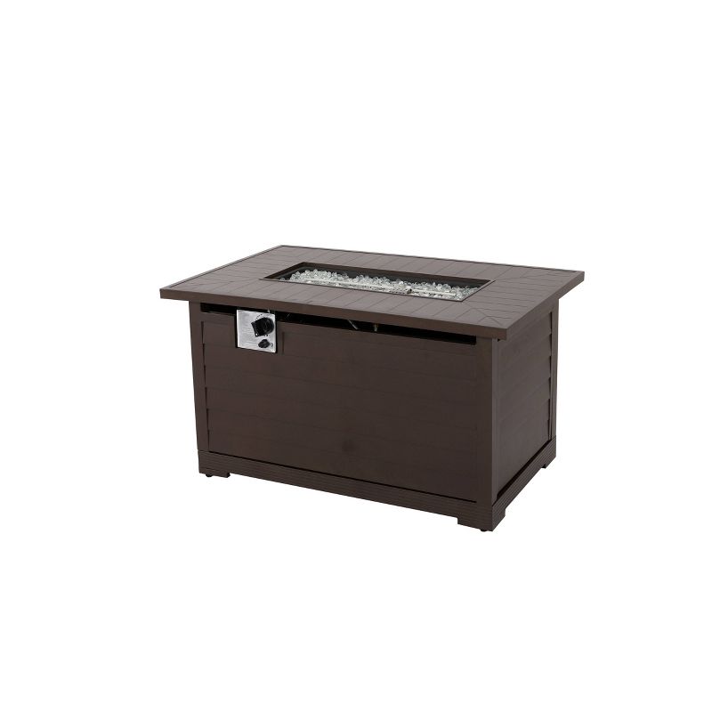 4pc Outdoor Aluminum Fire Pit Sofa Set Brown - Nuu Garden