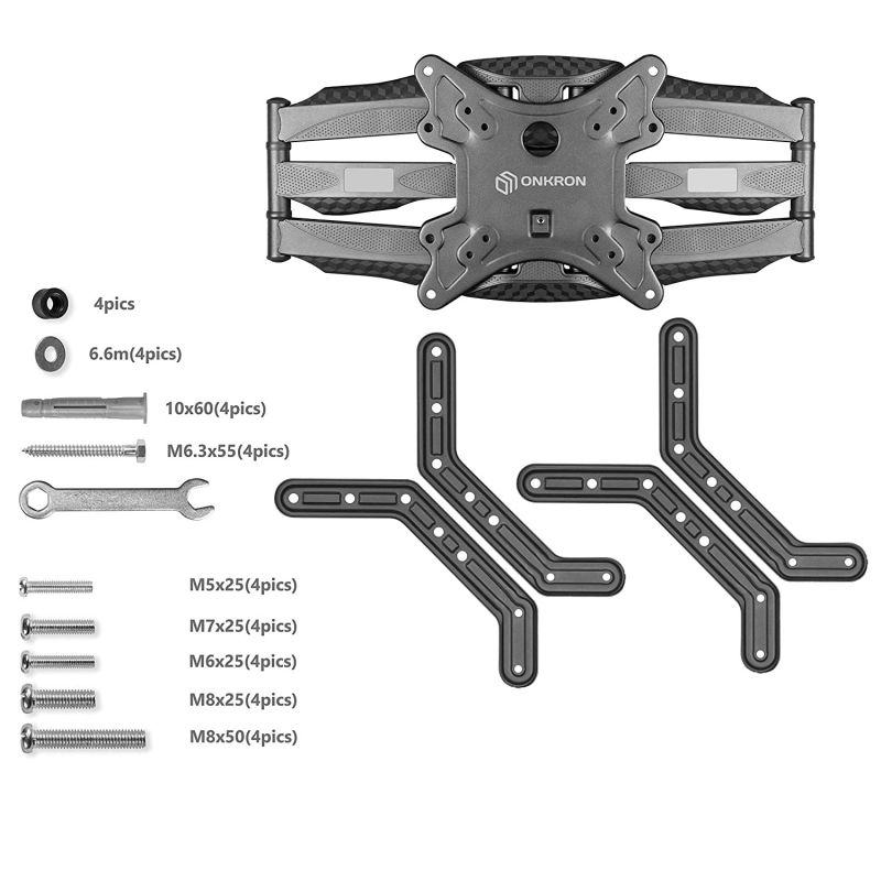 ONKRON TV Mount Wall Bracket Full Motion Articulating Arm for 39 to 65-Inch LED LCD Flat Panel TV Screens Tilt Swivel VESA up to 600 x 400 mm Black M5L