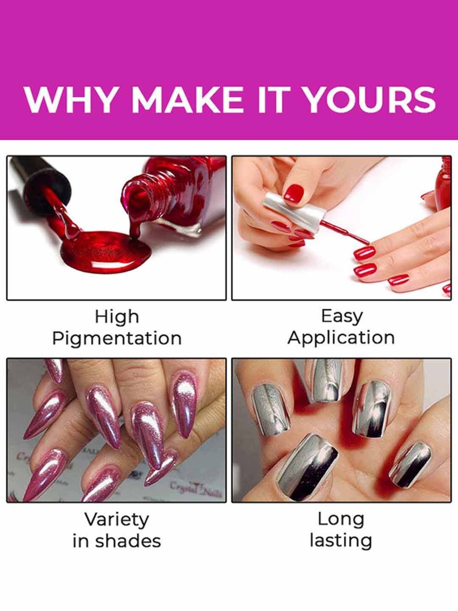 Matt Look Mirror Nail Chrome 03 Red - 12 ml