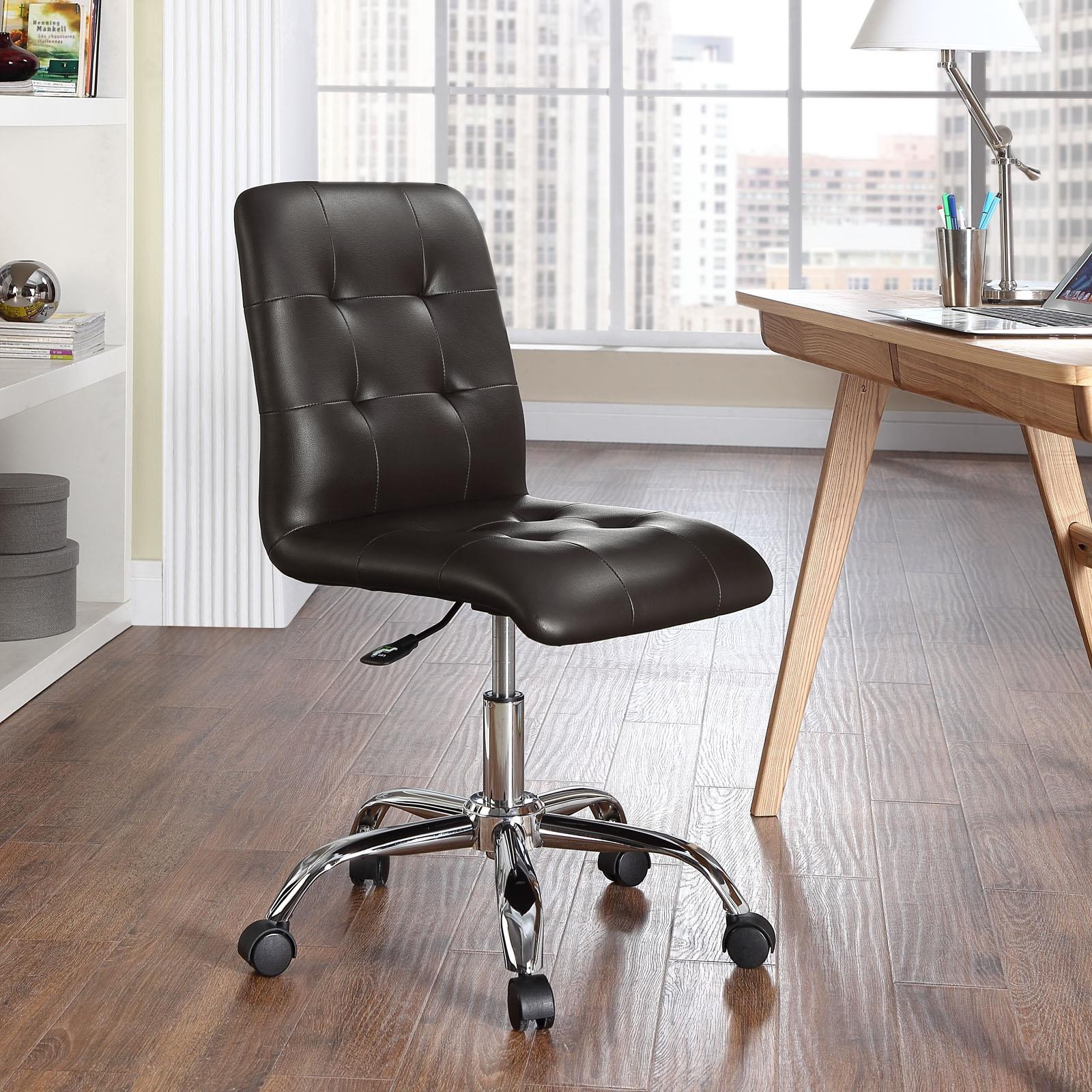LexMod EEI-1533-BRN Prim Mid Back Office Chair in Brown