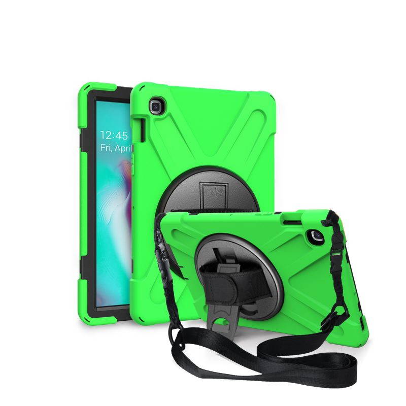 Galaxy Tab A 10.1 Case, Fits 2019 T510/T515 Shockproof Heavy Duty Shield Case Kickstand, Shoulder Strap Sling, Hand/Palm Strap For Samsung Galaxy Tab A 10.1 (2019) SM-T510 / SM-T515 (Red)