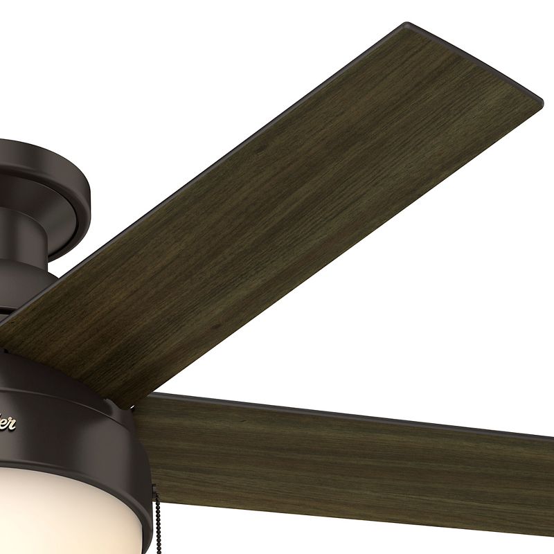 46" Anslee Low Profile Ceiling Fan Bronze (Includes Light Bulb) - Hunter