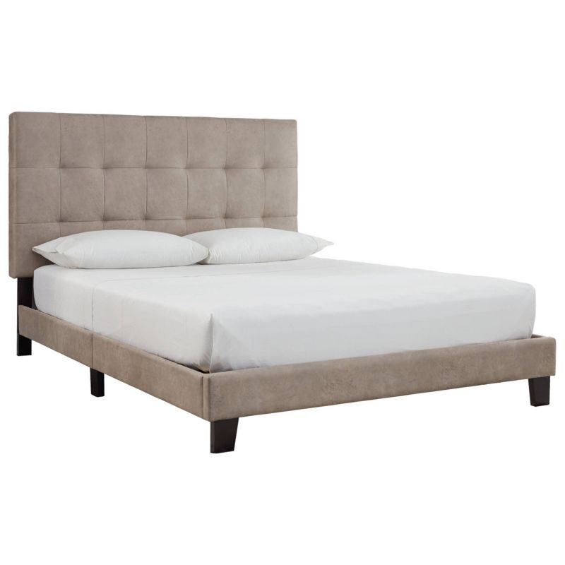 Queen Seville Linen Upholstered Bed Linen Coral - Skyline Furniture