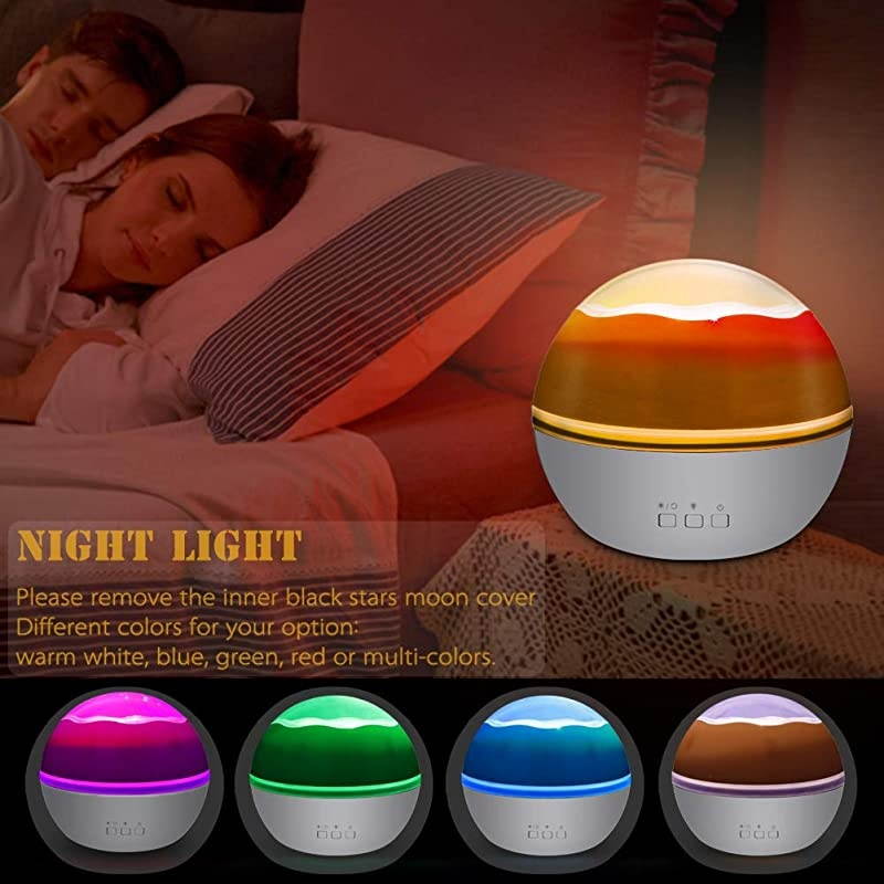 Star Projector Night Lights for Kids Led Multiple Colors 360 Degrees Rotating OceanCosmos Star Sky Night Lamp for Baby Bedroom White