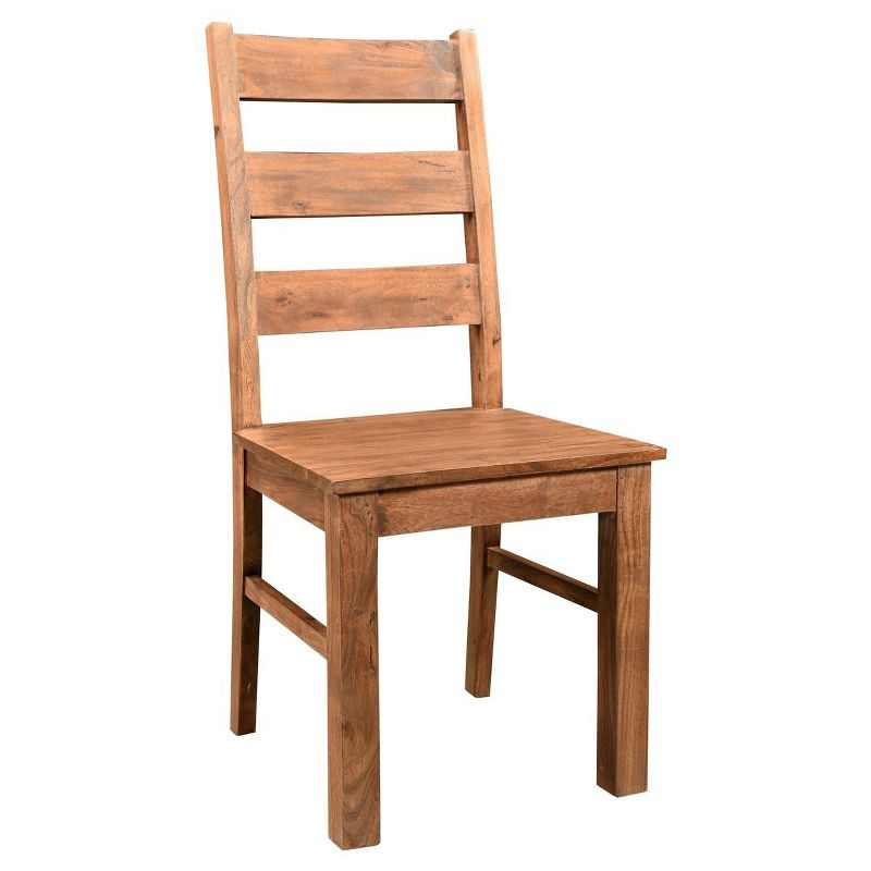 Set of 2 Angled Acacia Wood Chair - Timbergirl