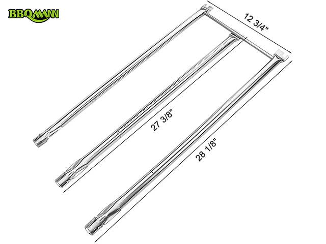 BBQMAN-7508 Burner Tube Set 28-1/8 Inch for Weber spirit 700, genesis silver b/c, genesis gold 2002 and newer models, and 2005 genesis platinum gas grills,Burner Replacement Parts
