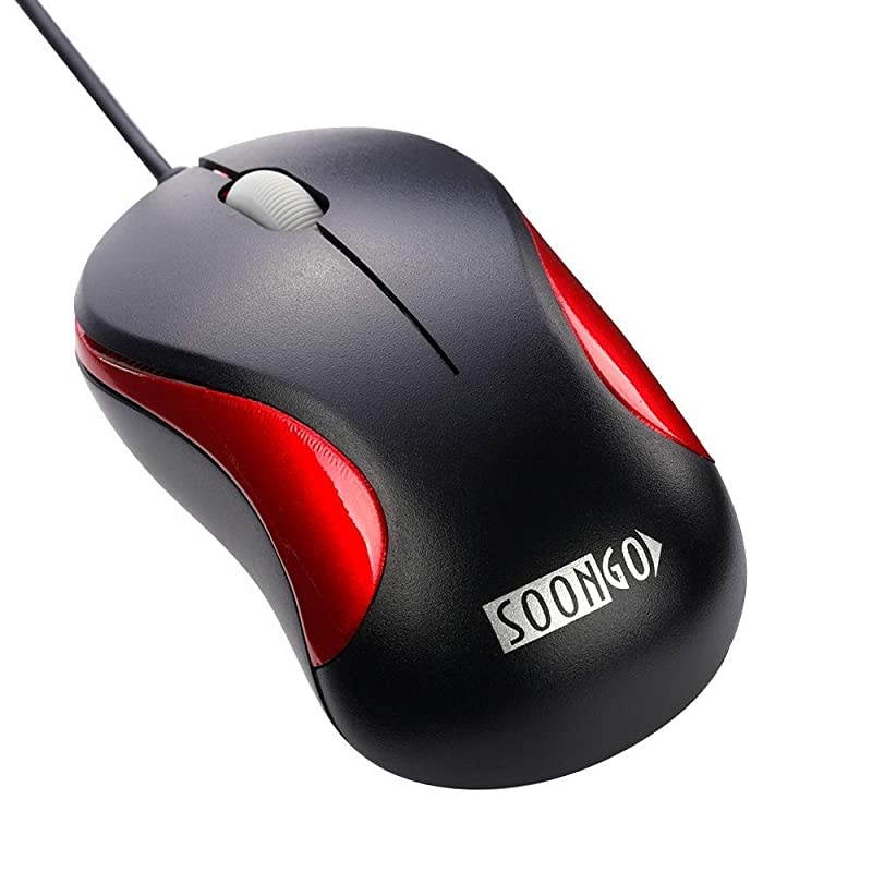 USB Mouse 2 Pack for Laptop Computer Mouse Designed Ergonomic Optical Wired Mice for Office and Home use Compatible with Computer Laptop PC Desktop Windows 7810XP Vista and Mac Red Color by