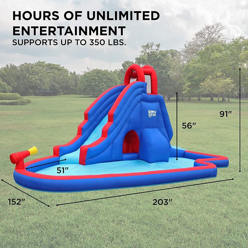 HearthSong Strike Zone 18'L Bowling Water Slide with Two Speed Boards for Outdoor Active Play